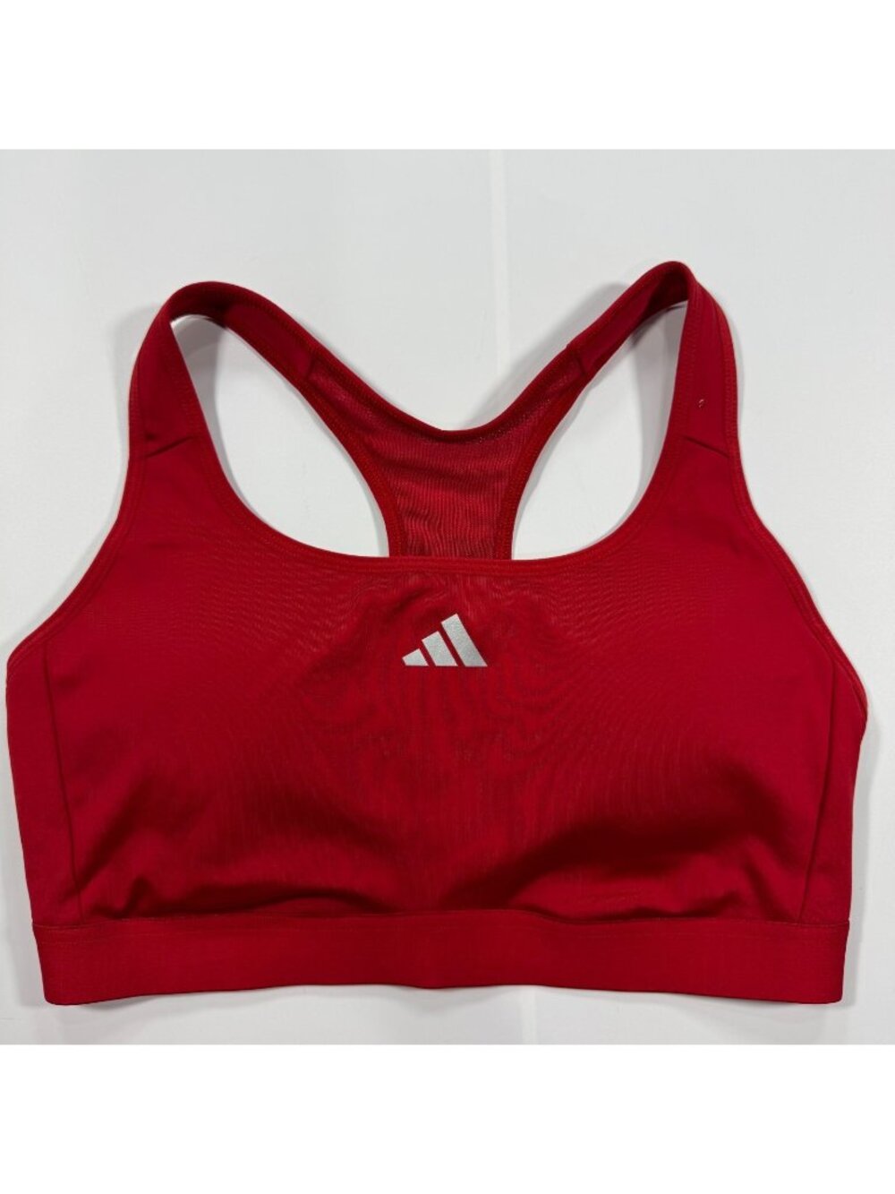 Adidas Sports Bra Women's M Red Polyester Performance Racerback Sports Workout